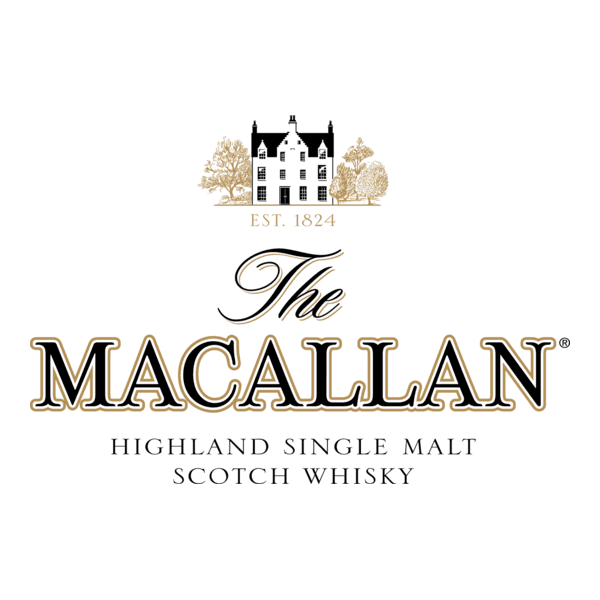 Logotipo oficial The Macallan: Easter Elchies House, Est. 1824, Highland Single Malt Scotch Whisky.