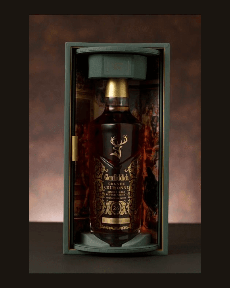 Glenfiddich 26 Años Grande Couronne — botella y estuche